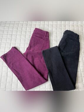 LOFT Skinny Corduroy Bundle in Plum and Black